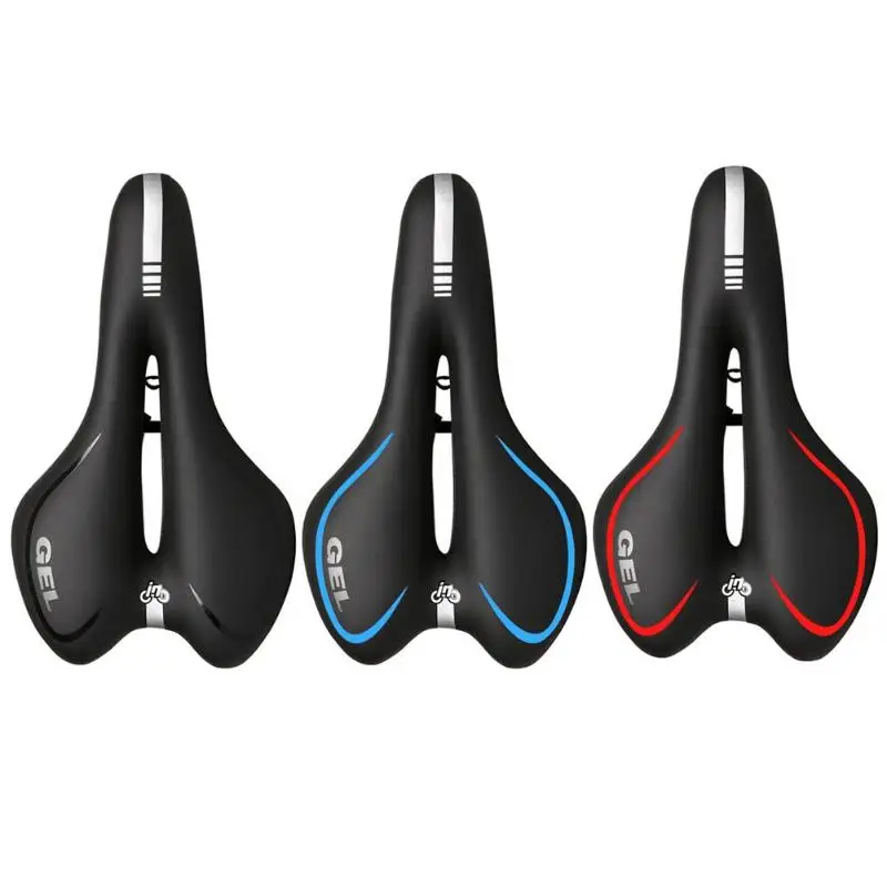 

PU Leather Soft Bicycle Saddle MTB Road Mountain Bike Cycling Saddle Hollow Breathable Seat Cushion Bicycle Parts Accessories