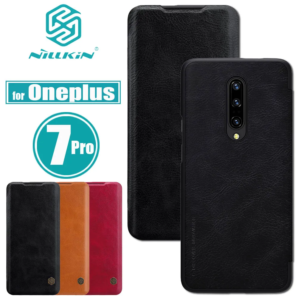 

Oneplus 7 Pro Case One Plus 7 Pro Cover Nillkin Soft PU Flip Leather Wallet Smart Phone Back Cases for OnePlus 7 Pro Capa