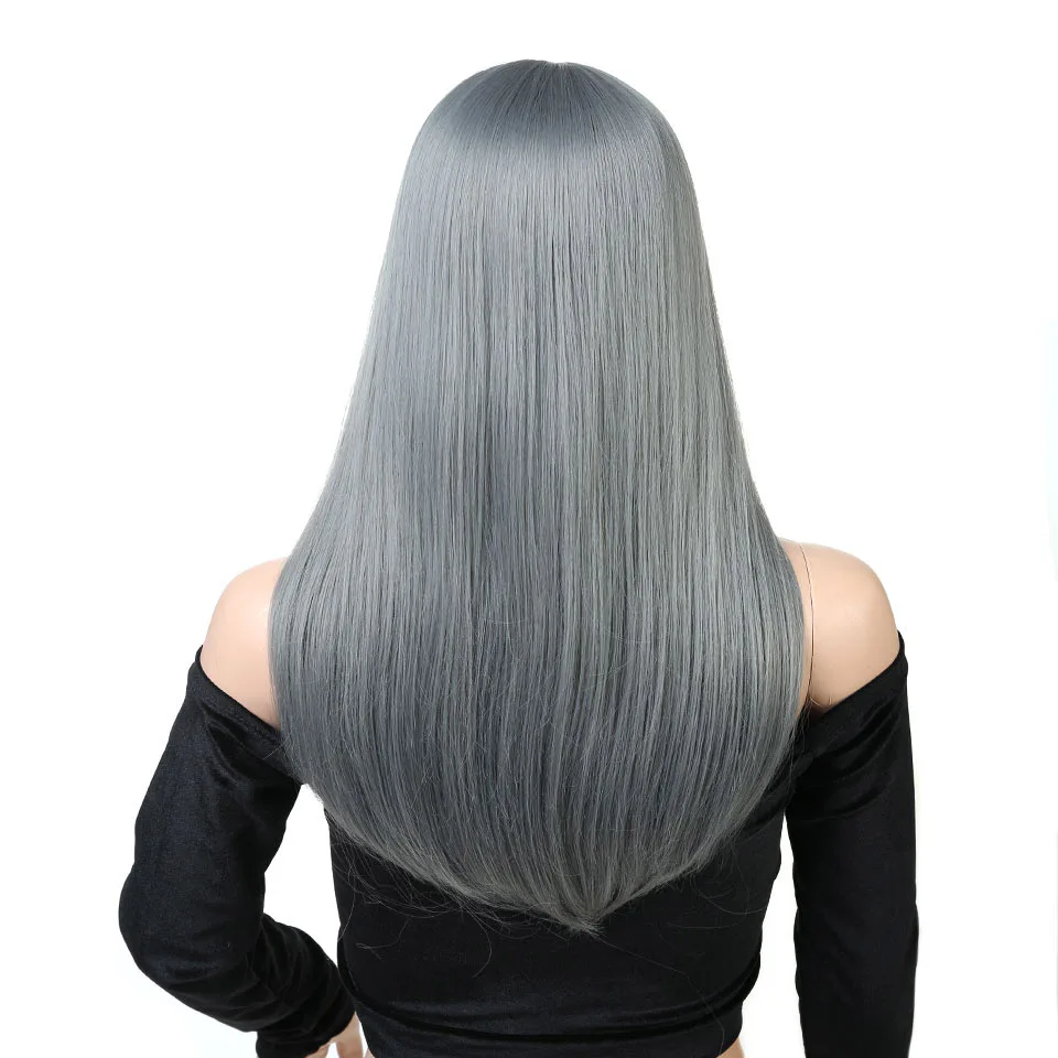 Allaosify 20 ''длинные волосы Hime cut парики для Для женщин синтетические термостойкие