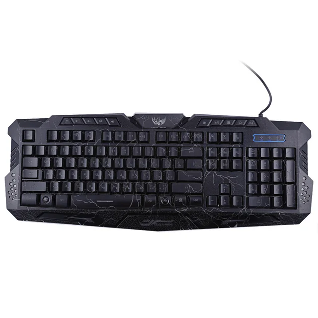 Best Offers 114 Keys USB Wired Professional Gaming Keyboard Russian / English Version 3 Colors s LED Backlights for PC