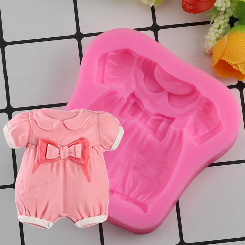 

Mujiang Baby Clothes Silicone Mold Cookie Cupcake Baking Molds Fondant Party Cake Decorating Tool Candy Chocolate Gumpaste Molds