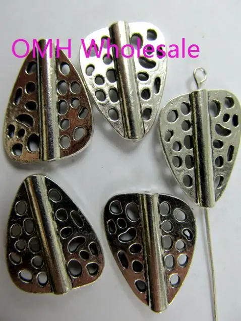 

OMH wholesale 13pcs DIY Jewelry accessories leaves Tibet silver Zinc alloy space hole beads PJ20