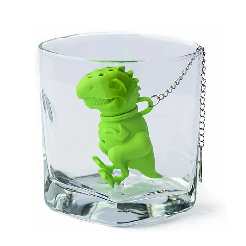 New Creative Popular Silicone Dinosaur Tea Infuser Herbal Filter Diffuser Loose Leaf Strainer Kitchen Tea Bag Holder Accessories