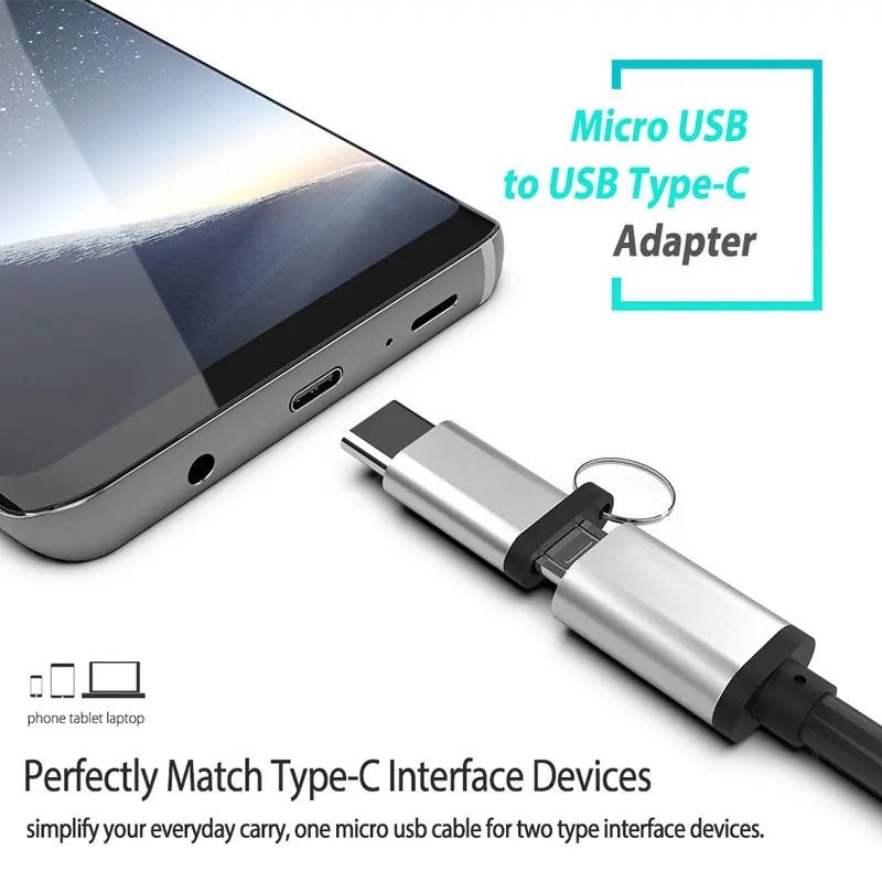 USB C адаптер для Micro USB конвертер Кабель type C адаптер для Macbook samsung s8 huawei p10 p9 xiaomi 6 OTG usb otg адаптер