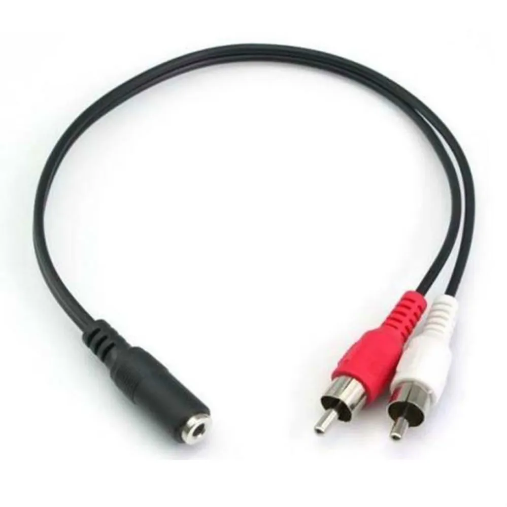 

YuBeter 3.5mm RCA Cable Jack Splitter AV Audio Video Cable Female To Male 1 RCA To 2 RCA Jack Cord Adapter Video Wire Connector