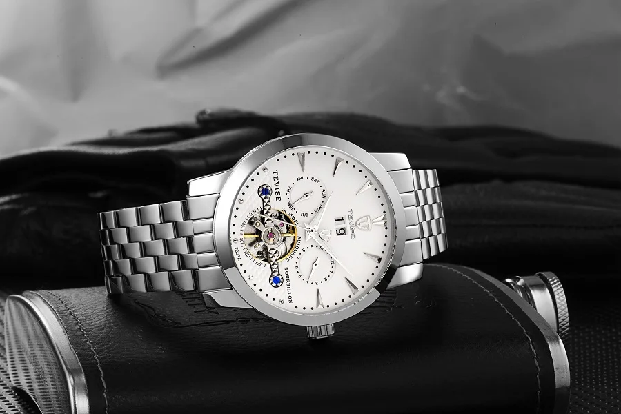 TEVISE Mechanical Watches Complete Calendar Auto Date Luminous 24 Jewel Tourbillon Automatic Watch Men Luxury Clock Men 2017  (2)