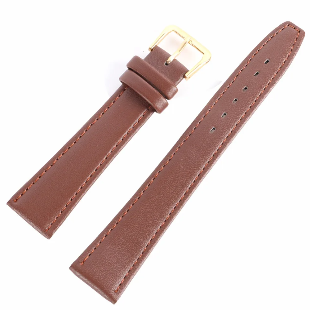 

Black & Coffee 12 -20 mm Men Women Durable Soft Pin Buckle Watch Strap PU Leather Watchband women's watches Accessories