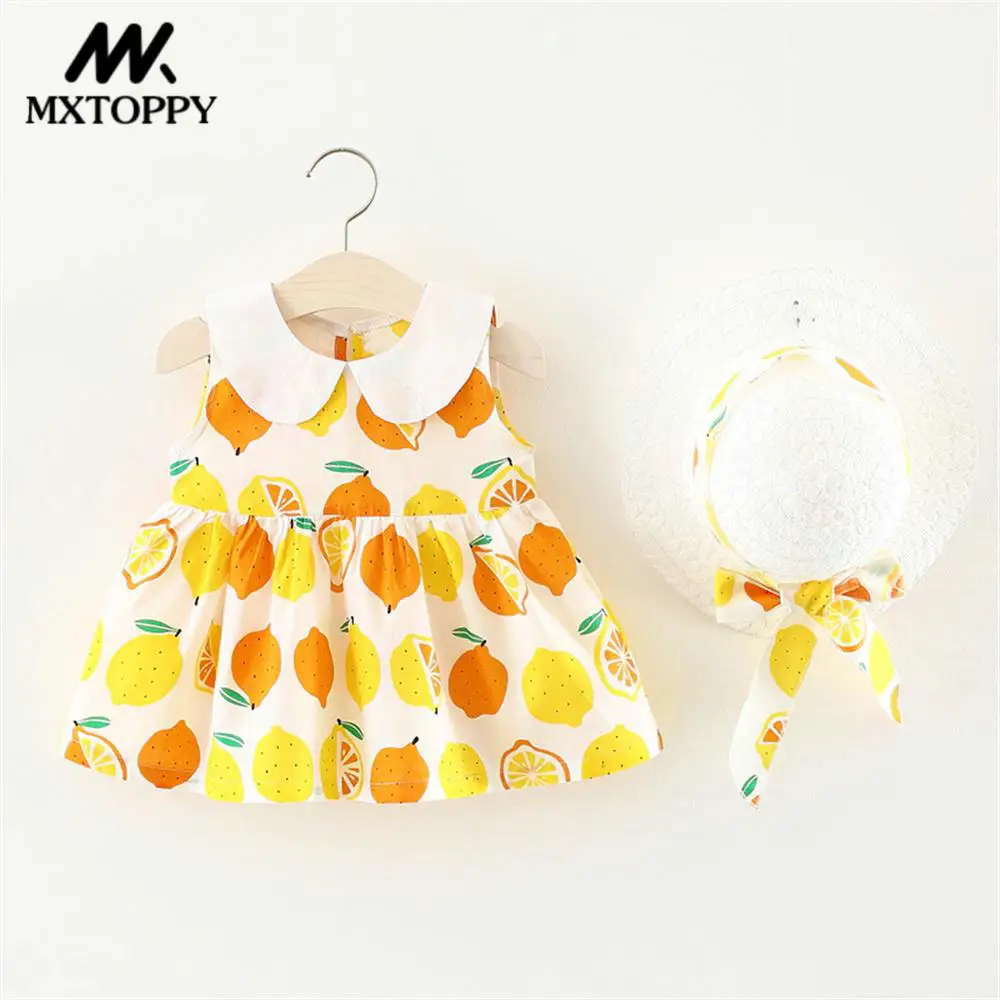 MXTOPPY Baby Clothes Flower And Lemon Baby Dress New Summer Cartoon