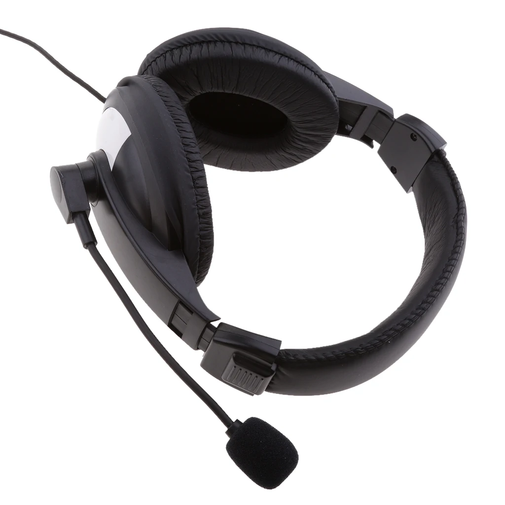  2 Pin Noise Cancelling Overhead Earpiece Soft Headset Headphone with Mic for Two Way Radio