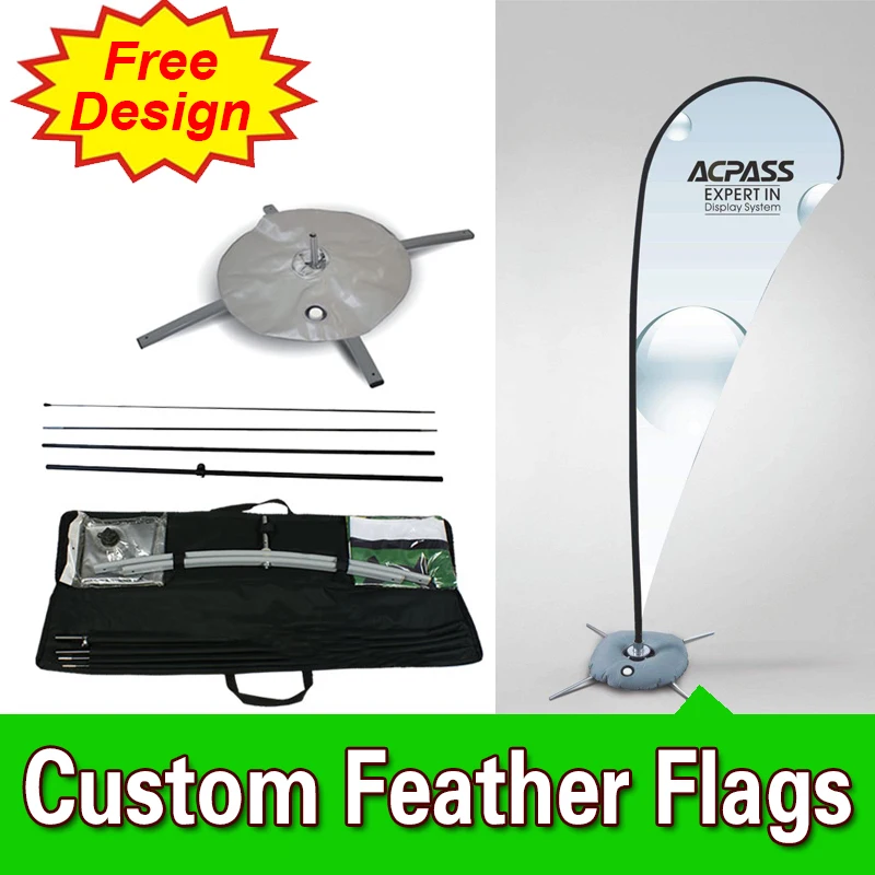 

Free Design Free Shipping Double Sided Cross Base Teardrop Flag Signs Advertising Feather Flags Custom Sail Banners