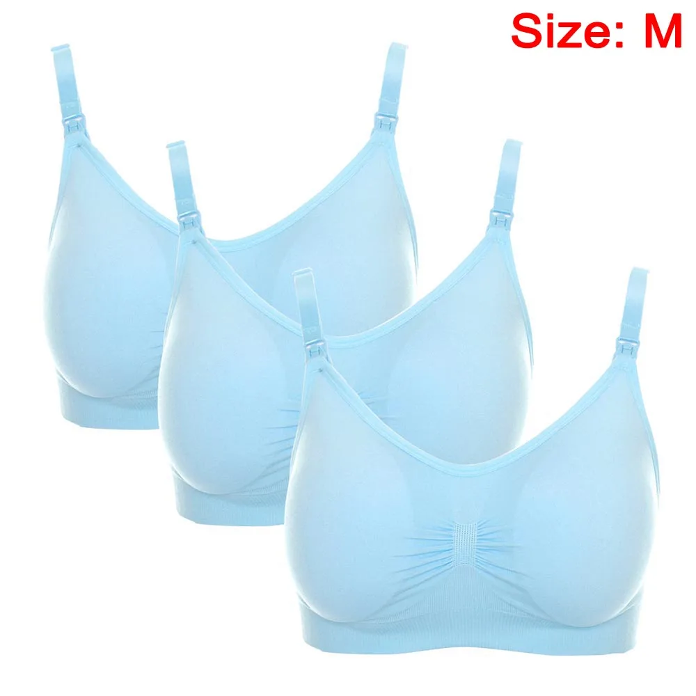 set 1 3 pcs/ lot Cotton Padded Maternity Bra Women Nursing Pregnant Breastfeeding Pregnant Mother Clothes Wire Free Sleep Bra - Color: set 1
