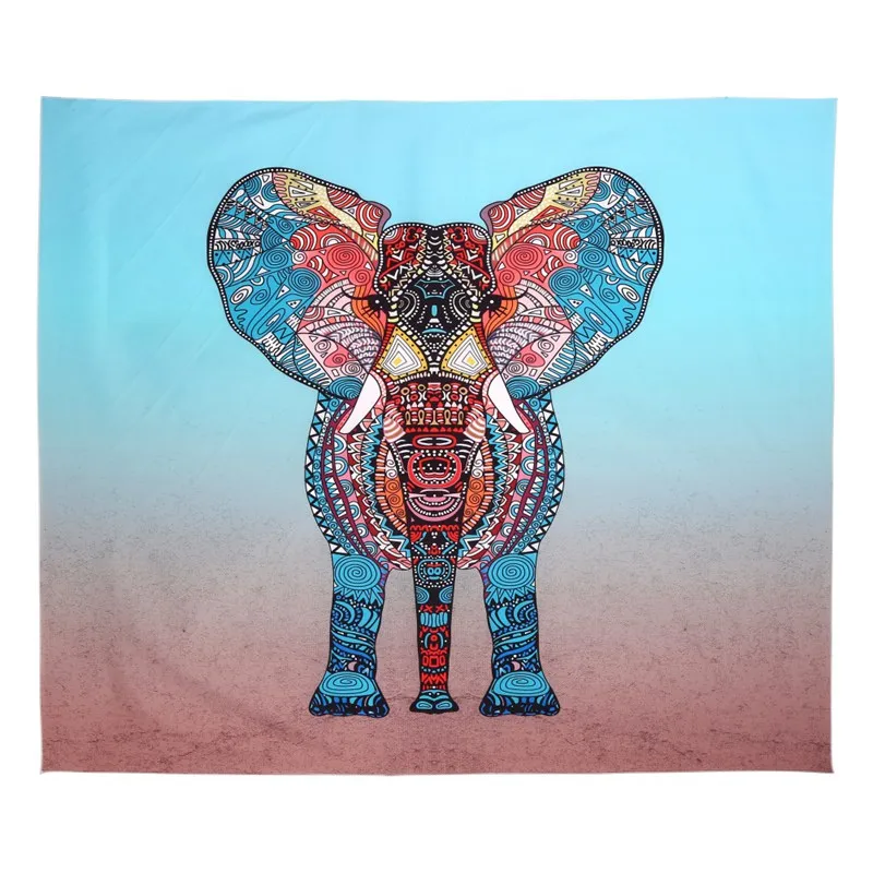Слон гобелен цветной печатный гобеленовое украшение с мандалой индийский Настенный Ковер в стиле бохо украшение дома