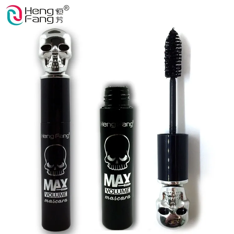 HengFang brand ink black mscara makeup skull shape MAX colossal Lengthening cilia waterproof Curling mascaras thick cosmetics