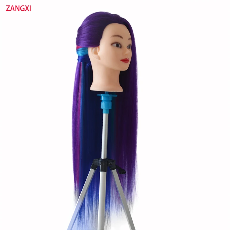 

New Style Training Head for Hairdresser Mannequin Head Colorful Hair Hairdressing Doll Heads Cosmetology Manikin Head with Clamp