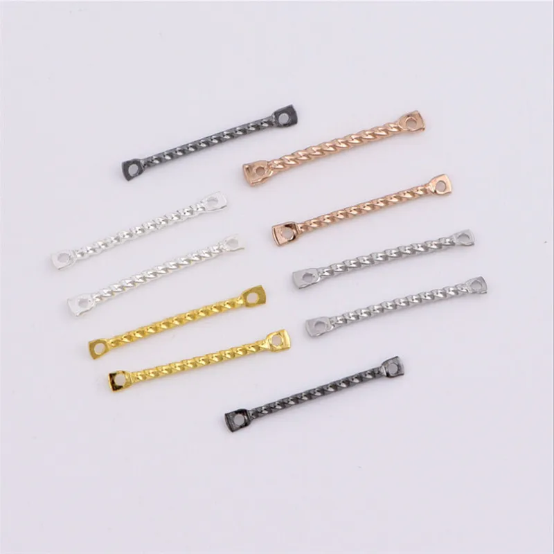 50pcs/lot creative twist bar square connectors metal beads for diy