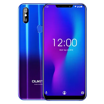 OUKITEL U23 6,1" дисплей с насечкой 6G 64G мобильный телефон с беспроводной зарядкой Android 8,1 MTK6763T Helio P23 восьмиядерный смартфон с функцией распознавания лица - Цвет: Blue