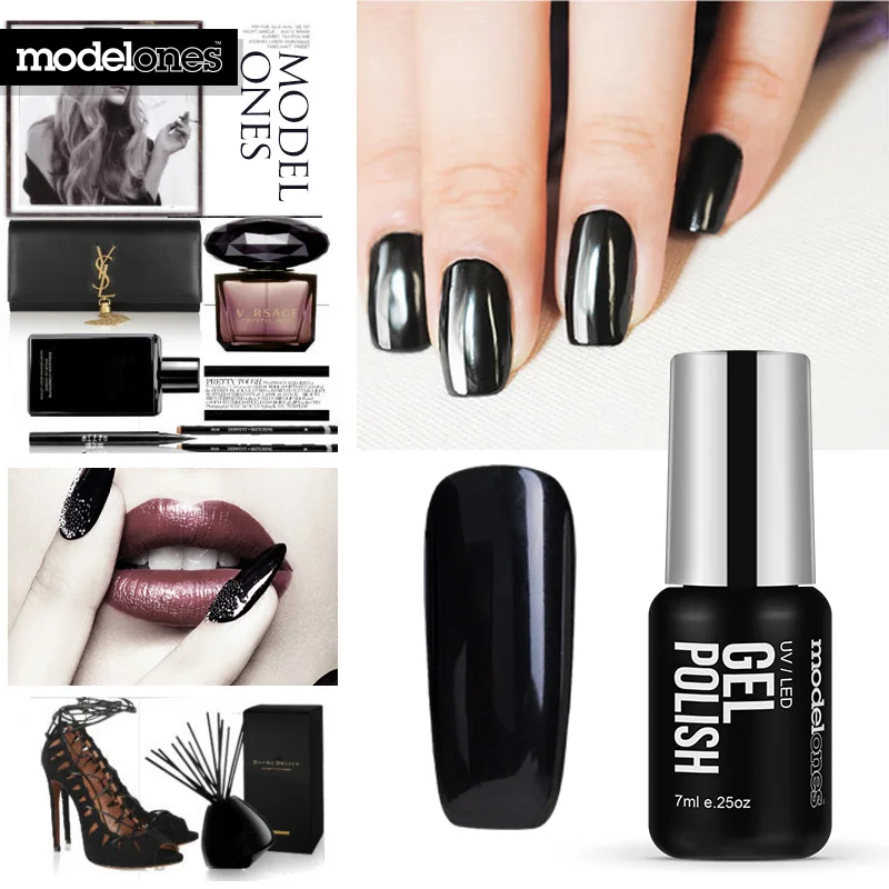 Modelones 7 мл классический черный Цветной Гель лак для ногтей Красота УФ гель