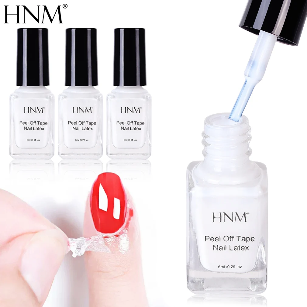 HNM 6 мл Белый Розовый отбросить ленту для ногтей латексная эмаль Гель лак Vernis a Ongle
