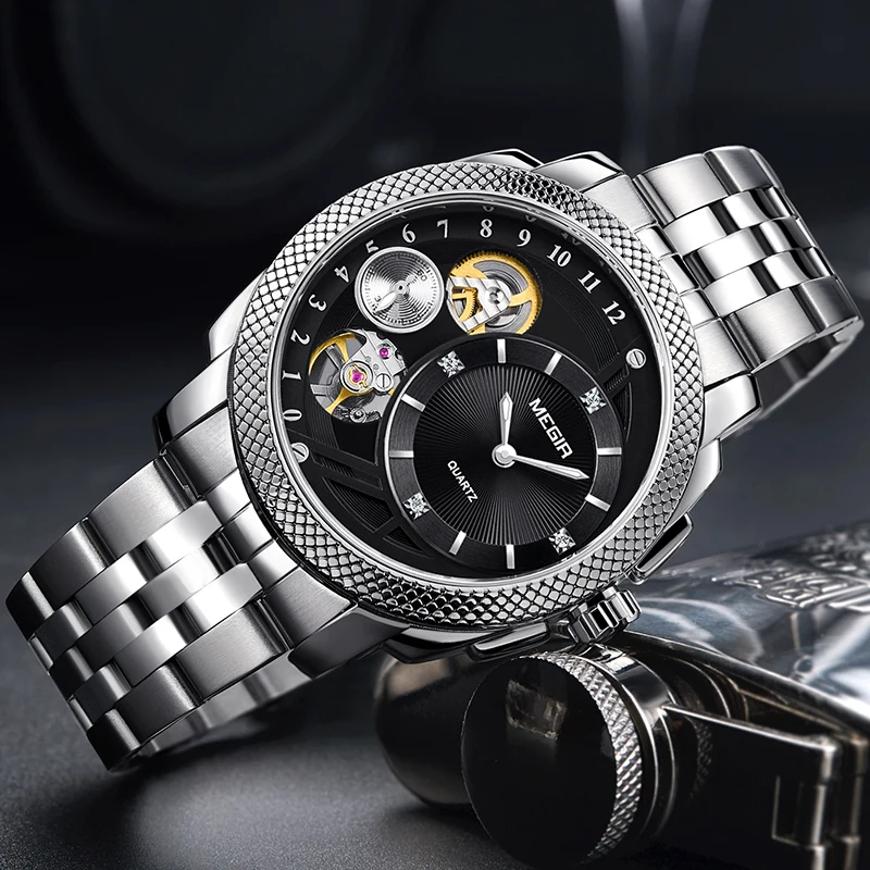 Бренд класса люкс 2018 Новая мода кварцевые часы Для мужчин Водонепроницаемый кожаный ремешок Сталь наручные часы