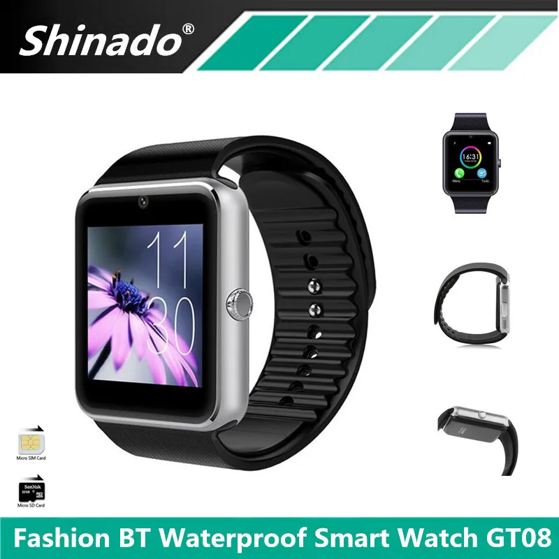 Waterproof font b Smartwatch b font GT08 Bluetooth Smart Watch Support SIM TF Card Camera Sport