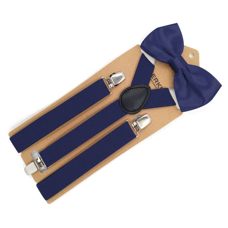 2.5cm Widht Women's Suspenders Bowtie Sets 3clips Leather Riemen