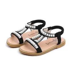 2019 Новые поступления Девушка жемчужные сандалии обувь для девочек детские туфли принцессы резиновая подошва Нескользящие сандалии для