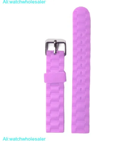16mm Purple Mimosa Silicone Jelly Rubber Ladies Watch Band Straps WB1060L16JB