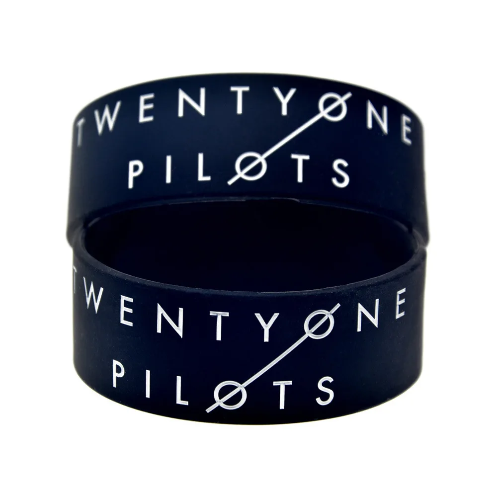 

1piece 1" Wide Twenty One Pilots Silicon Classic Decoration Bracelet Wristband for Music Fans wholesale