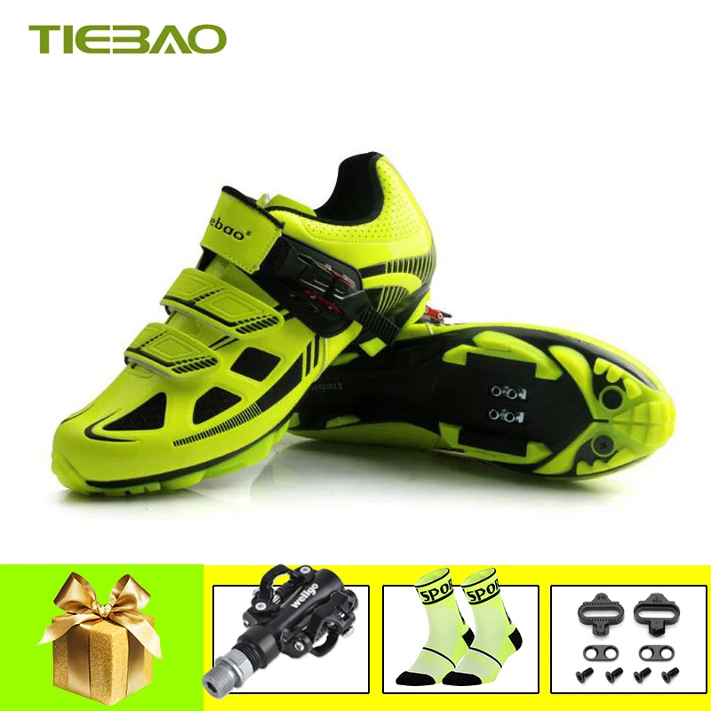 

Tiebao Sapatilha Ciclismo MTB spd Pedals sneakers men cycling shoes breathable self-locking Athletic Riding Mountain Bike Shoes