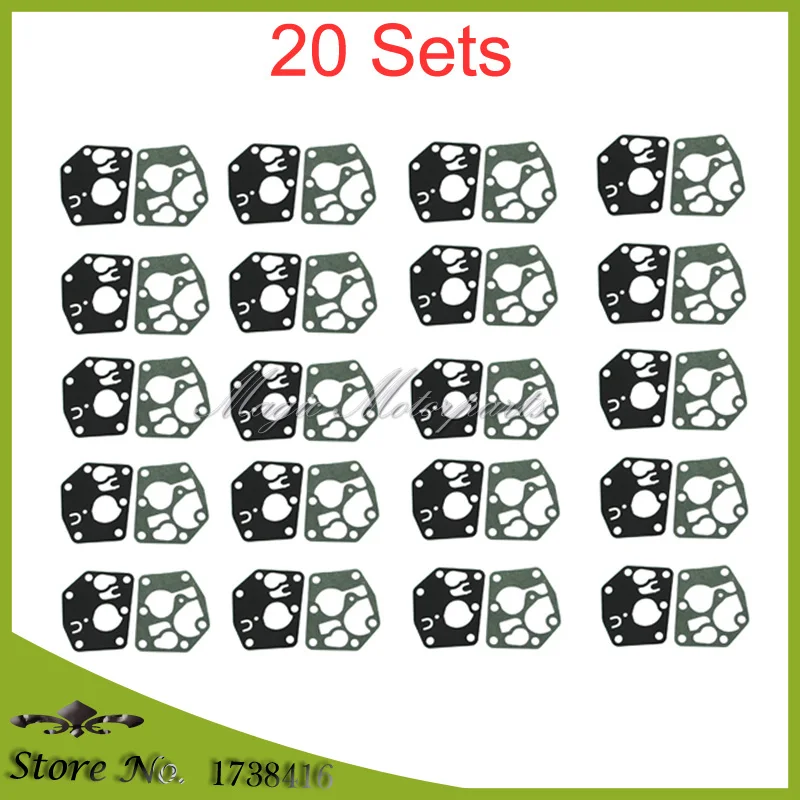 20 Sets Carburetor Diaphragm Gasket Kits For Briggs & Stratton 495770
