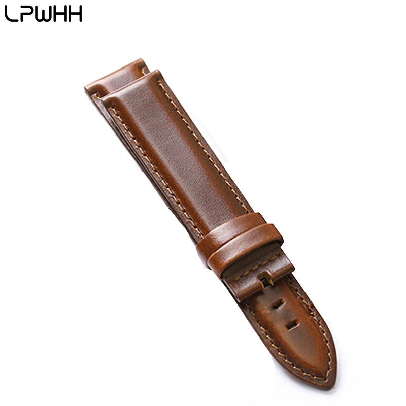 Leather Light Brown LPWHH ремешок для часов из натуральной крокодиловой кожи 12 мм 13 мм 14 мм 17 18 19 20 мм с пряжкой мягкий ремешок для часов из кожи аллигатора 18 мм - Цвет ремешка: Leather Light Brown