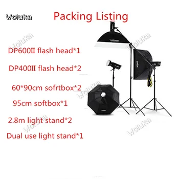 

Godox Photographic lamp DP600WII+DP400WII Still life shooting fill lamp three lamps set photographic lighting equipment CD50 T03