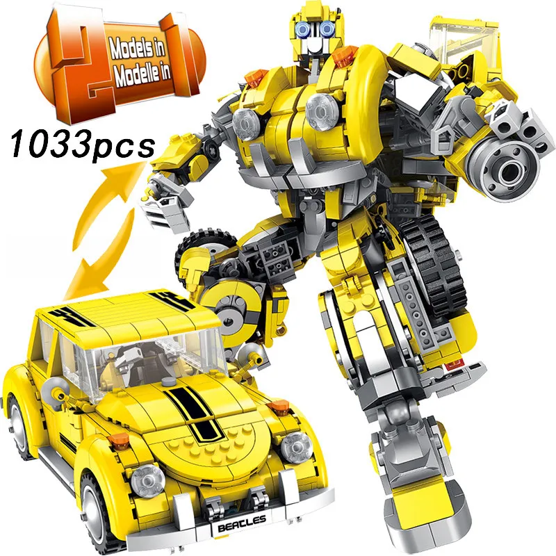 

1033pcs legoings Transformation Robot Car 2in1 Bricks City Building Blocks Sets Creator Educational Technic DIY Toy For Children