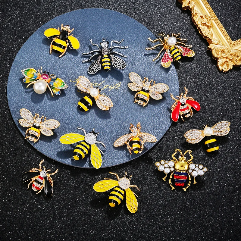 

Delicate Pin Jewelry Insect Women Crystal Little Bee Rhinestone Brooch Collar