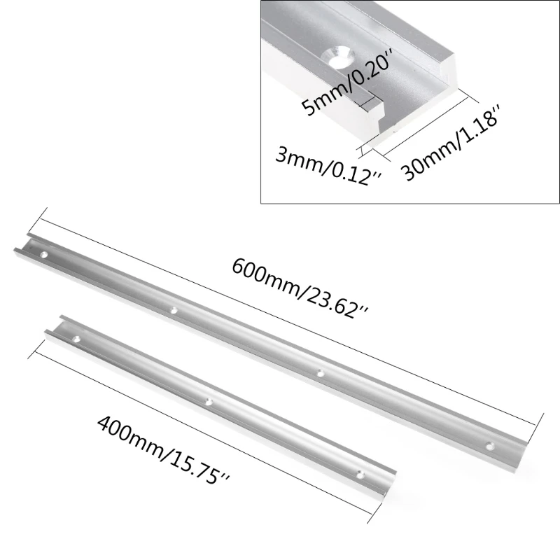 

400/600/450mm T-tracks Aluminum Slot Miter Track Jig Fixture For Router Table Bandsaws