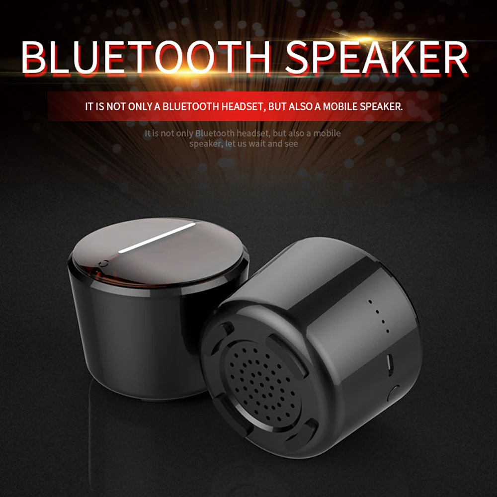 

2 in 1 TWS Bluetooth Earphones with Portable Speaker True Wireless Stereo Earbuds Mini Cordless Headsets with Charging Case