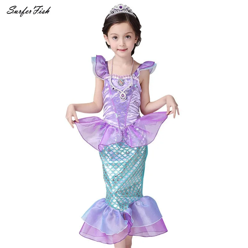 

Surferfish Drop Ship 2019 New Girl Dresses One Piece Dress Girls Holiday wear Princess Mermaid Cotume Holiday Wear Halloween