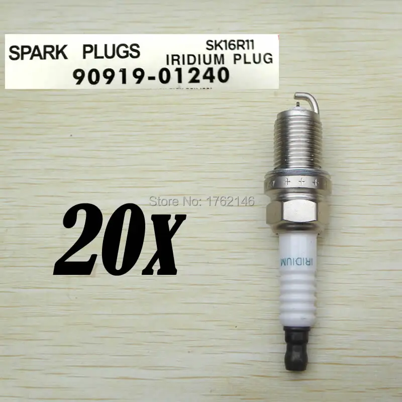 

Set of 20PCS 90919-01240 IRIDIUM Spark Plug 90919-01240 SK16R11 Case for Toyota Corolla Matrix Prius