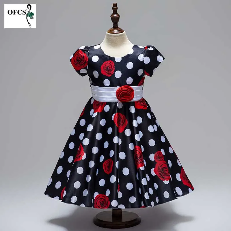 

Kids Dot Birthday Princess Party Dress for Girls Infant Lace Children Bridesmaid Elegant Dress for Girl baby Girls Clothes 3-10Y