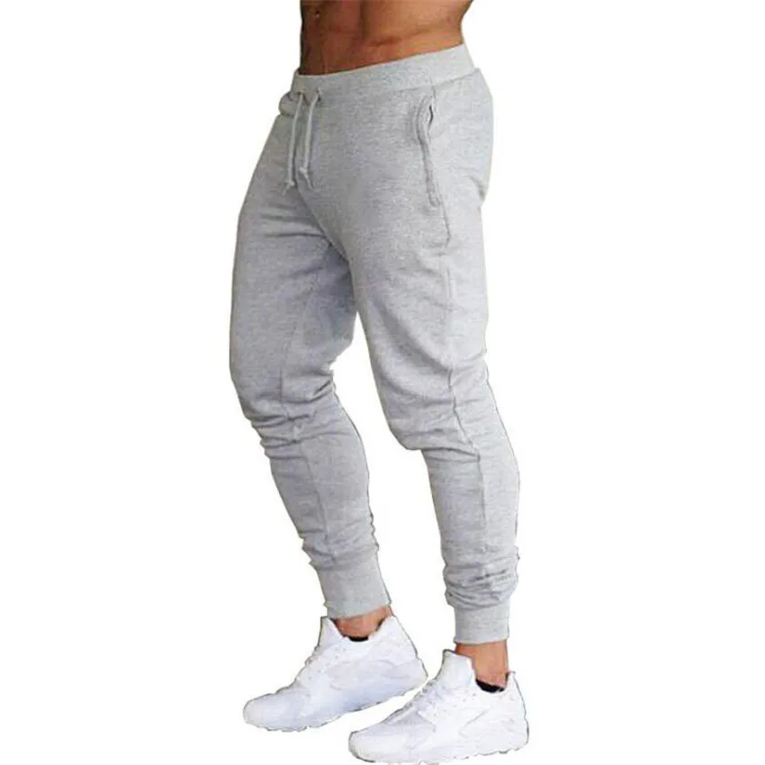 

Autumn new mens cotton Sweatpants Fitness workout solid trousers male Casual fashion Pencil Pants Joggers sportswear