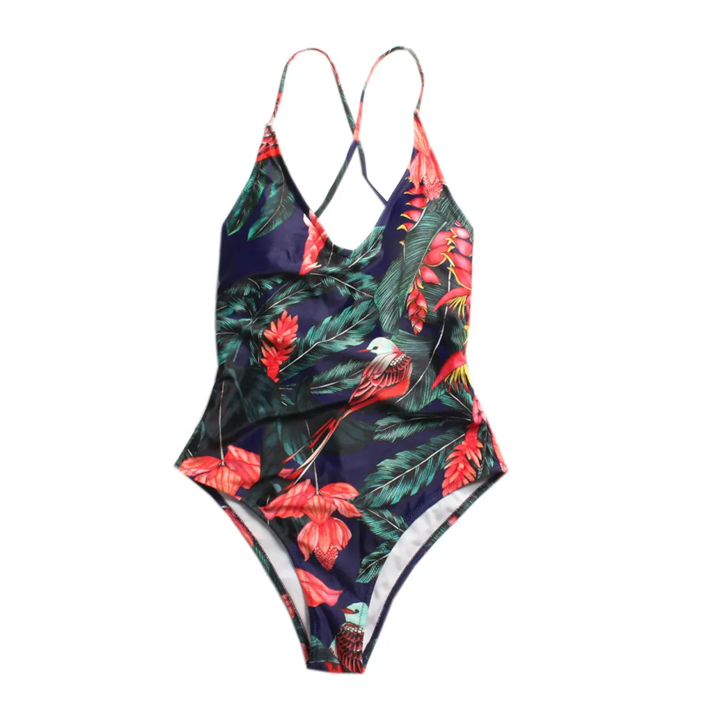 

Women Swimsuits One Piece Bandeau Padded Push Up Off Shoulder Swimsuit Summer Printing New Beachwear 2019 Swimwear #Zer