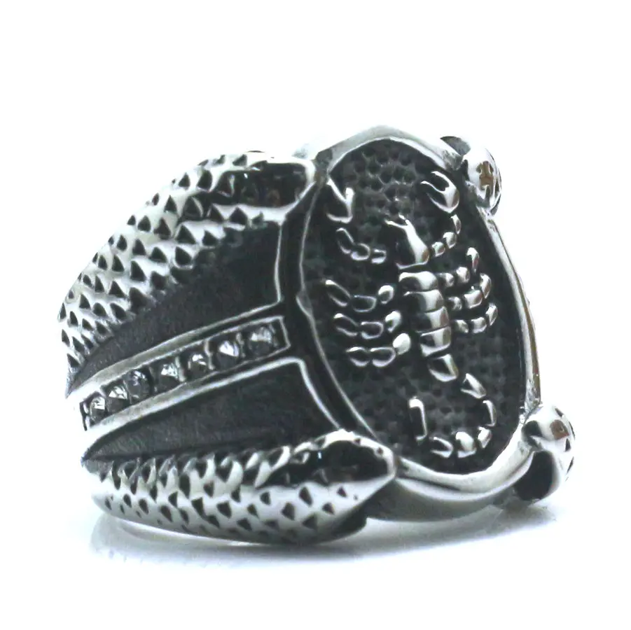 

Newest Unisex 316L Stainless Steel Silver Clean Stone Scorpion Punk Gothic Ring