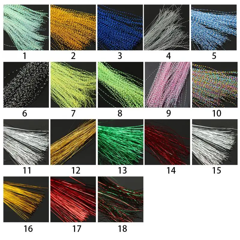 

Shining color 150Pcs Crystal Flash Fly tying material Holographic Fishing tool Tying 30cm Easy to attract fish attention #H10*