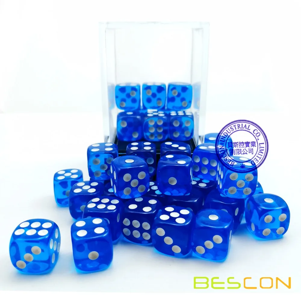Bescon 12 мм 6 сторонние игральные кости 36 В кирпичной коробке миллиметровый