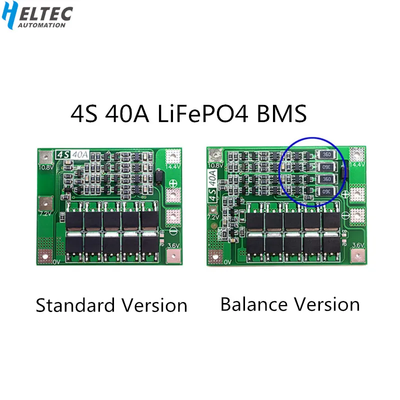 4S 40A 12 8 В 14 4 18650 LiFePO4 BMS/защитная плата литиевого железа аккумулятора с