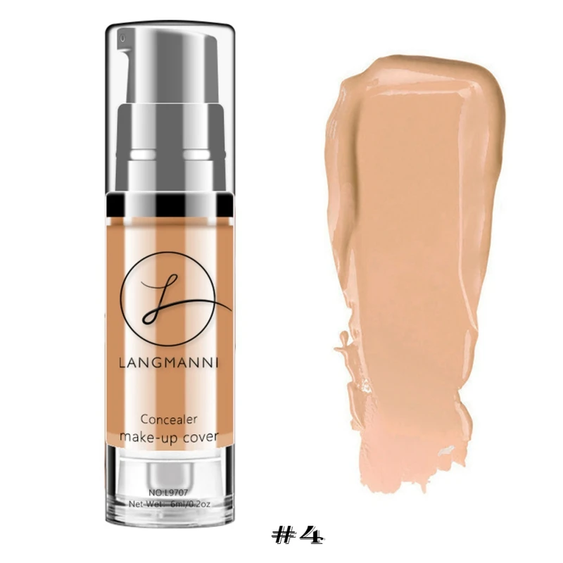 New Langmanni 6 Colors Liquid Foundation Makeup Natural Concealer Whitening Waterproof Make Up Contour Cream Make Up Cosmetics - Цвет: 04