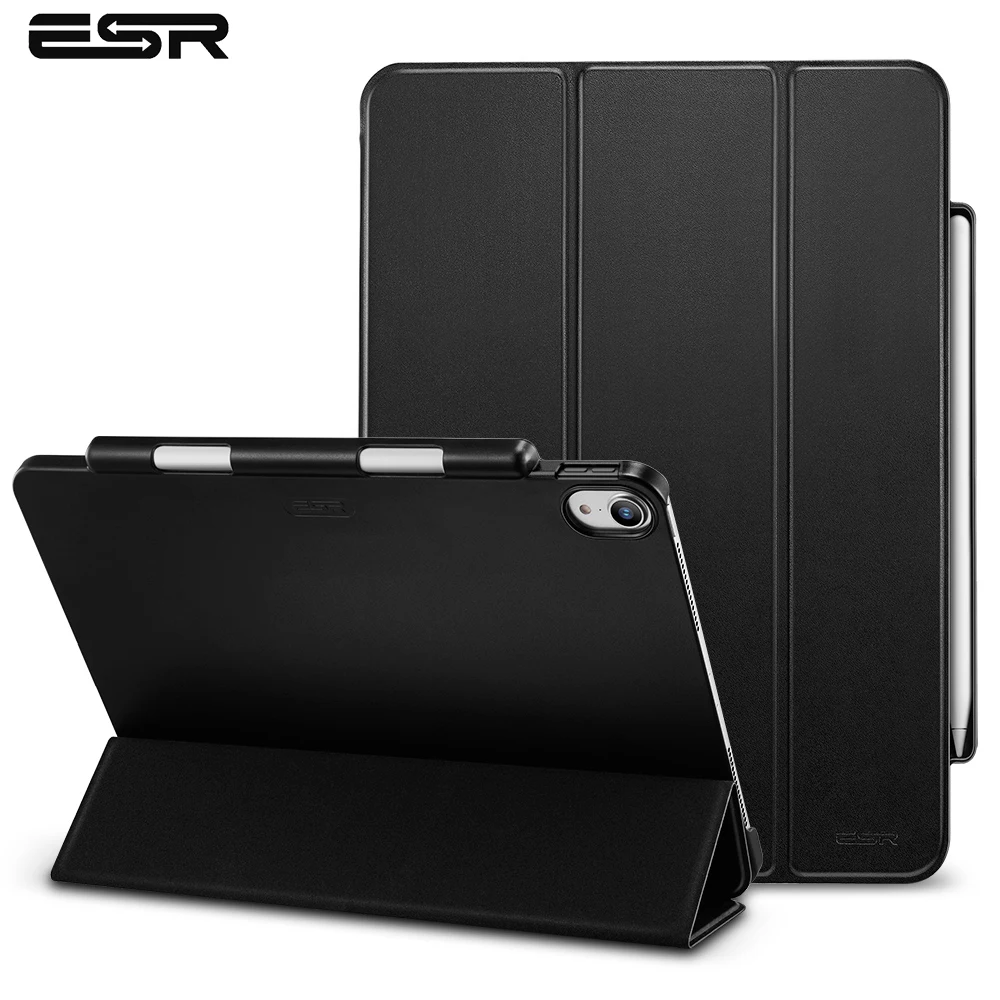 

ESR Case iPad Pro 12.9 2018 Cover PU Leather Transparent PC Back Ultra Slim Cover with Pencil Slot Support Attach Charge Funda