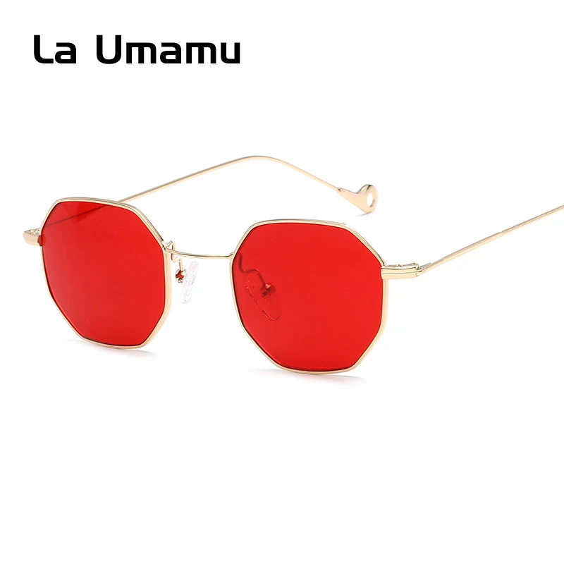 

2018 New Women Small Square Sunglasses Red Yellow Sea Gradient Lens Metal Sunglasses Men Brand Designer Luxury Cool Shade LA1378