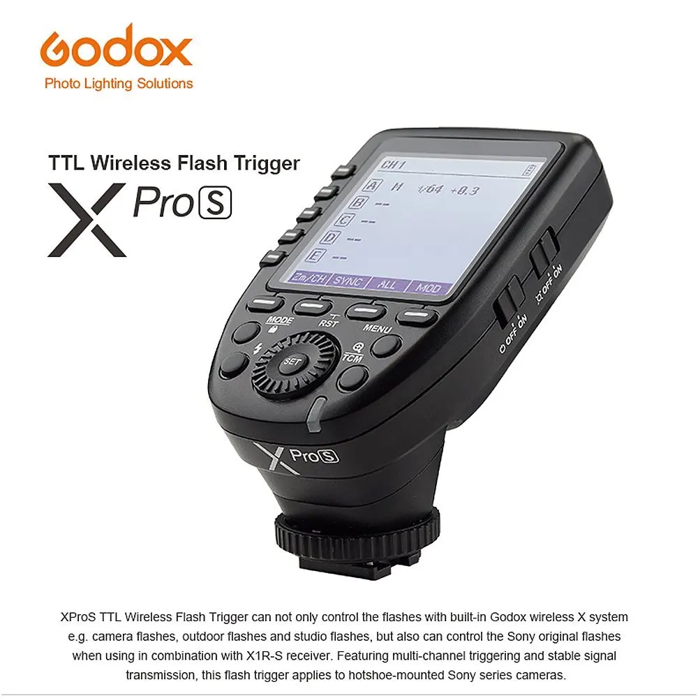 Godox Newest Xpro S E TTL 2 4G Wireless High Speed Sync 1 / 8000s X System HSS Flash Trigger для цифровых зеркальных камер