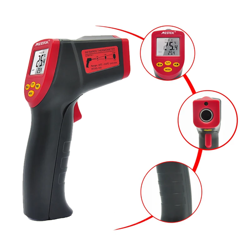 

Non-Contact IR Thermometer Laser LCD Display IR Infrared Digital C/F Selection Surface Temperature Thermometer Pyrometer